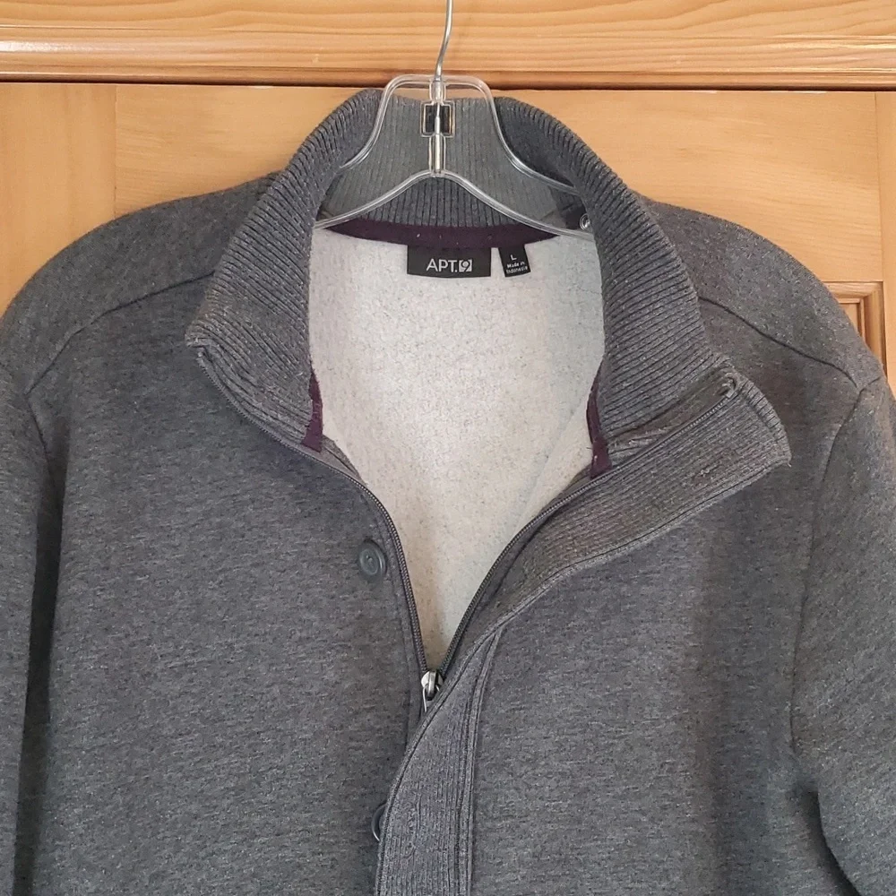 Apt 9 Mens L grey sweater jacket